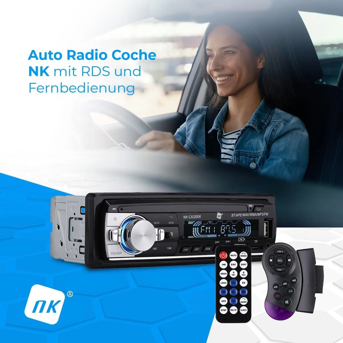 Автомагнітола NK-CA33006 / Bluetooth / AUX / USB / 1DIN, фото №3