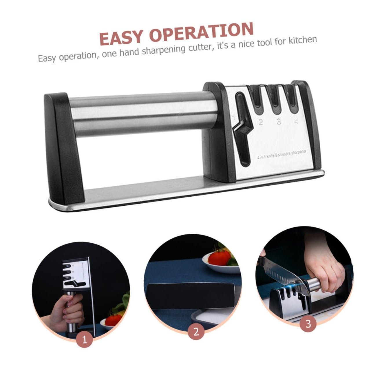 Точилка для ножей BESPORTBLE Эргономичная Серебристая, фото №4