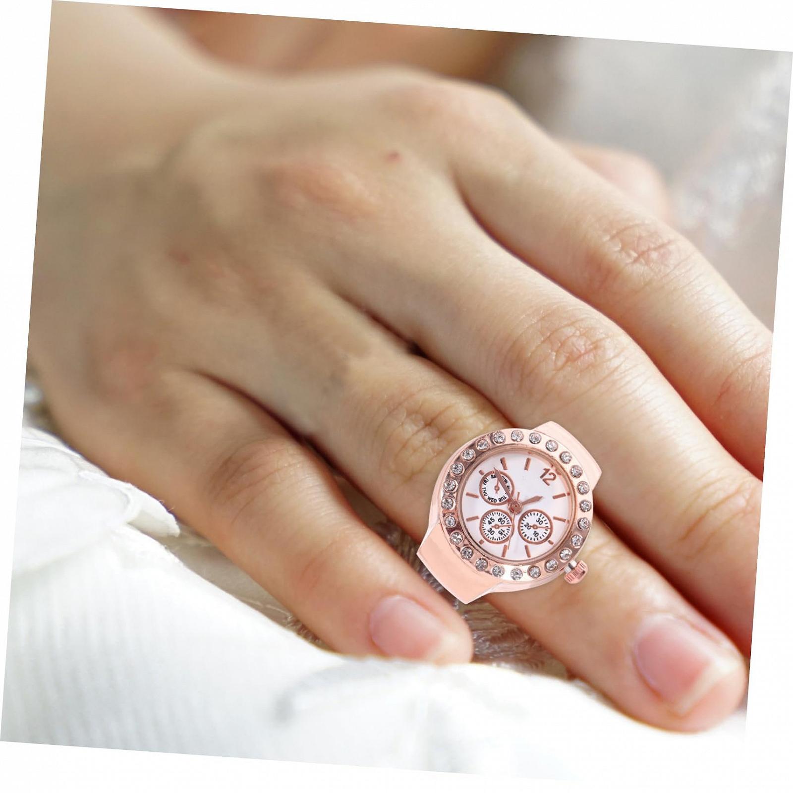 Кварцевые часы-кольцо Healvian из сплава, повседневные часы-кольцо для вечеринок и свиданий, часы-кольцо с точным измерением времени, фото №5 Кварцевые часы-кольцо Healvian из сплава, повседневные часы-кольцо для вечеринок и свиданий, часы-кольцо с точным измерением времени, фото №5