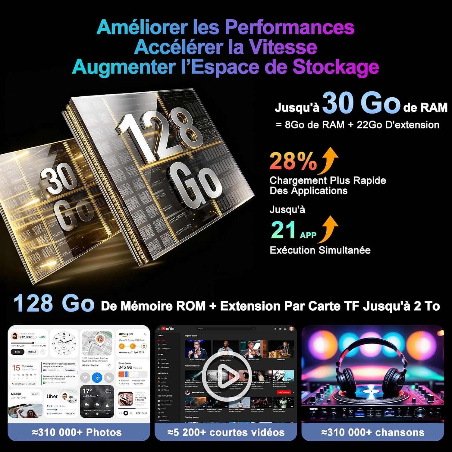 Планшет 10.1'' UJJ U3 8+22/128Gb 8 ядер Android 15 8000 mAh Чорно-блакитний, фото №4 Планшет 10.1'' UJJ U3 8+22/128Gb 8 ядер Android 15 8000 mAh Чорно-блакитний, фото №4