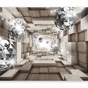 Фотошпалери флізелінові murando Wooden Tunnel Ball 3D ефект 400 x 280 см XXL - Фото 1