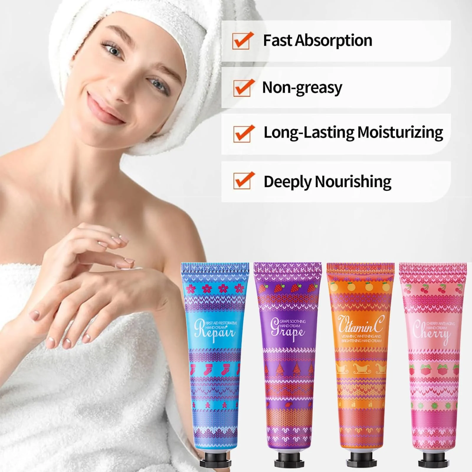 Крем для рук Silky Glow Набір з 4 кремів для догляду за руками Silk Gloss, зволожуючий, фото №6