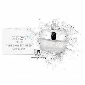 Маска для лица GREY Berlin Pure Skin Seaweed Увлажняющая, антивозрастная маска для лица с исландскими водорослями и зеленой глиной для проблемной кожи, веганская натуральная косметика, сделано в Германии - Фото 1