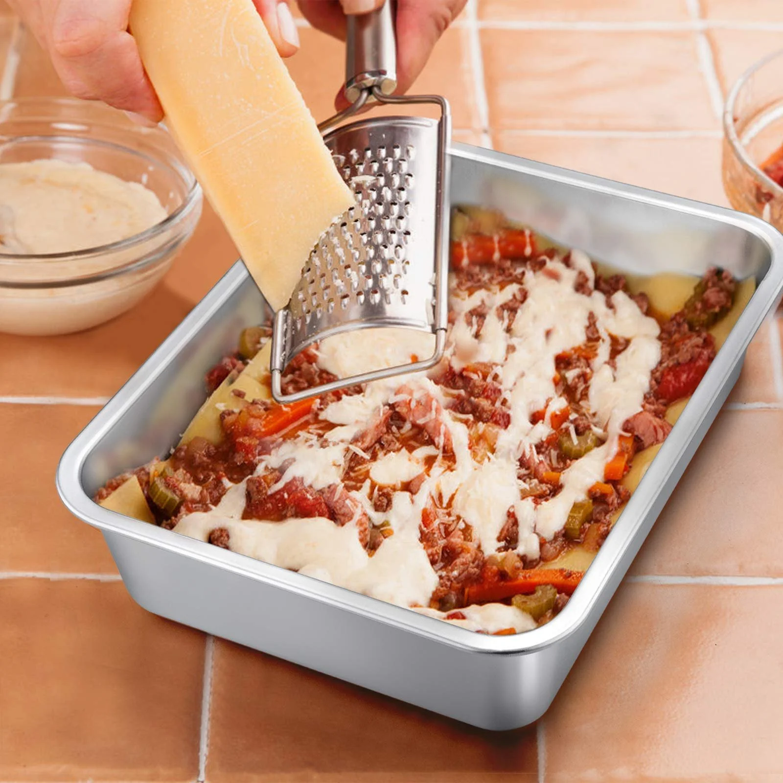 Форма для запекания Homikit нержавеющая сталь прямоугольная 32.5 x 25.5 x 8 см, фото №4