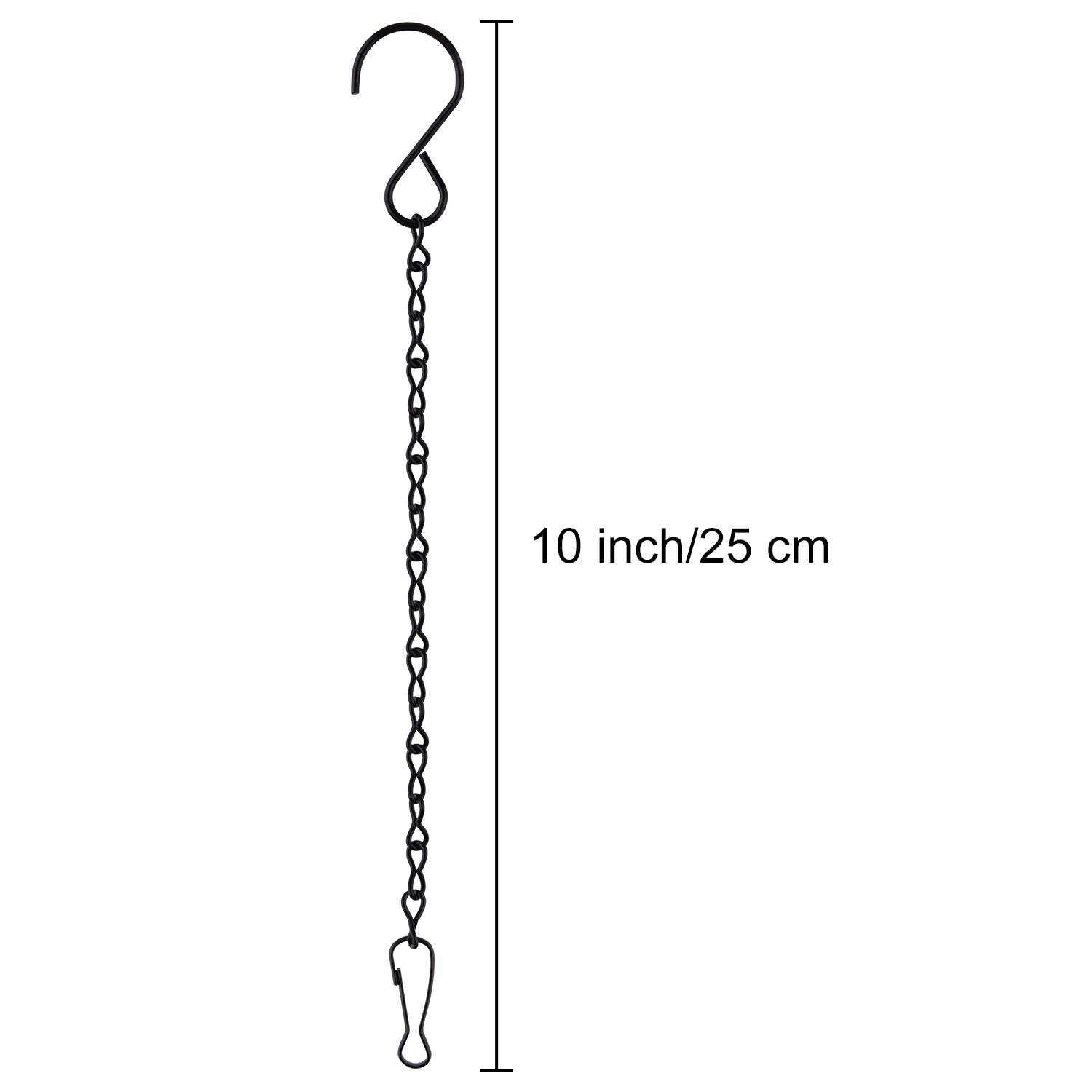 Подвесные цепи FEPITO 10 дюймов металлические с зажимами 12 шт. Черные, фото №2