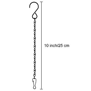Подвесные цепи FEPITO 10 дюймов металлические с зажимами 12 шт. Черные synthetic.ua - Фото 1