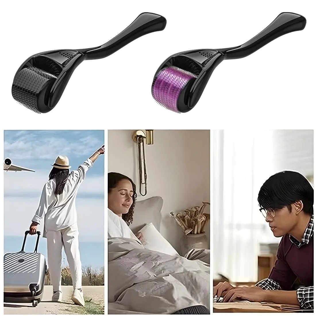 Ролик для бороди Tomedeks 0,5 мм, 2 шт, мікроголковий ролик для догляду за шкірою та волоссям, фото №3