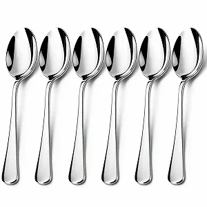 Ложки столовые, 6 штук, 20 см, из нержавеющей стали - Фото 1