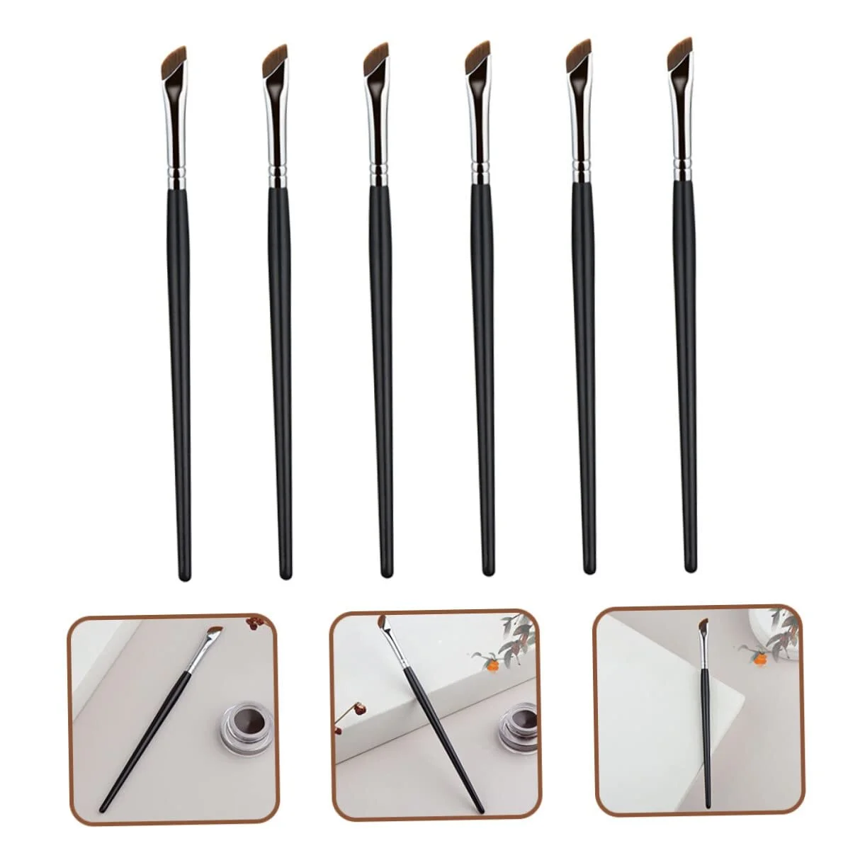 Набор кистей для бровей FRCOLOR 6 шт, тонкая, фото №2 Набор кистей для бровей FRCOLOR 6 шт, тонкая, фото №2