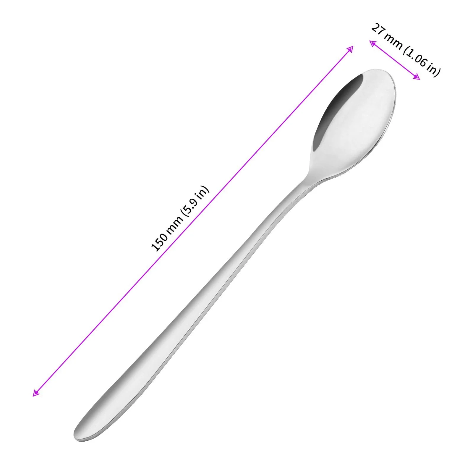 Набір чайних ложок 40 шт, маленька з нержавіючої сталі 15 см, фото №2