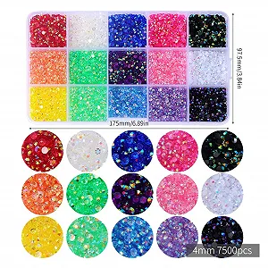 Стразы для ногтей AB Jelly 3 mm 15000 шт. Набор 5 4 mm 7500 шт. - Фото 1