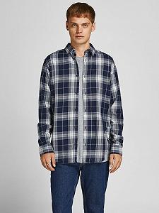 Рубашка Jack&Jones SLIM FIT Blazer-Checks, Tёмно-синий, S - Фото 1