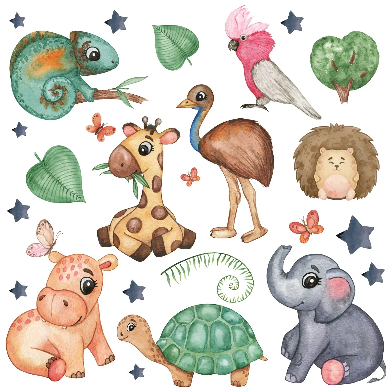 Наклейка на стіну WandSticker4U Дитячі тварини Сафарі 78 x 57 см, фото №1 Наклейка на стіну WandSticker4U Дитячі тварини Сафарі 78 x 57 см, фото №1