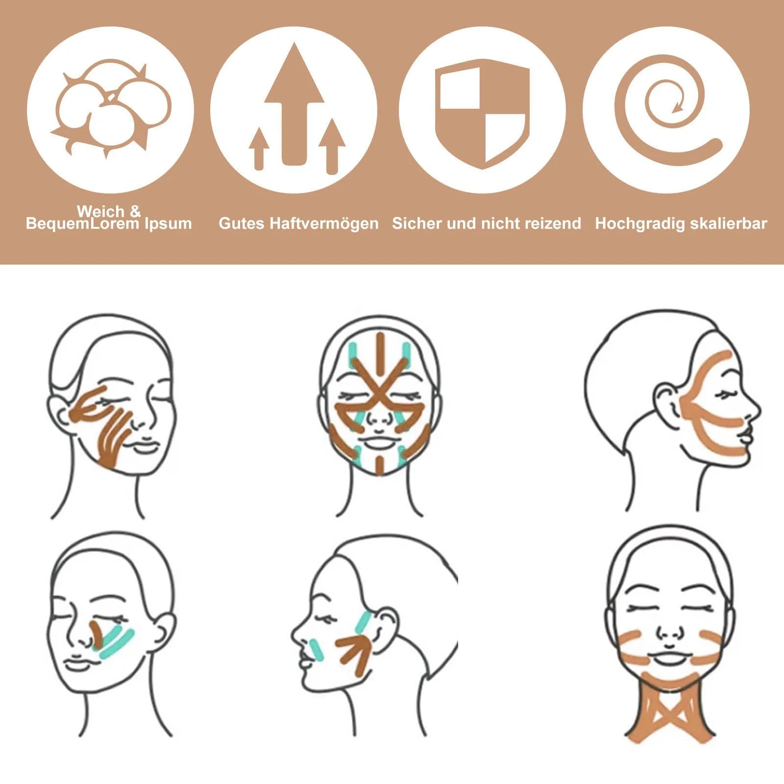 Тейп для лица для лифтинга 2 шт., фото №7