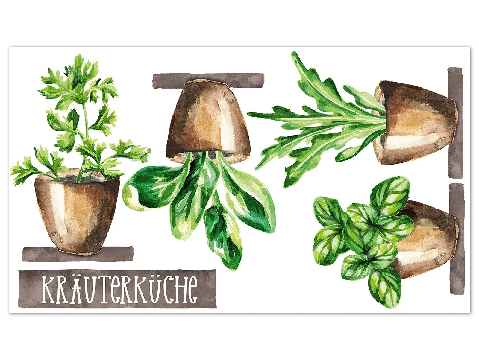 Наклейка на стену GRAZDesign Herbs Kitchen Herb Kitchen Set 100 x 57 см, фото №4