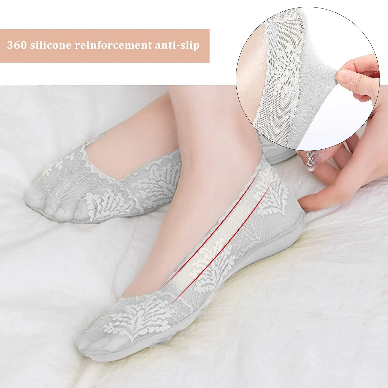 Женские нейлоновые носки - Высокие прозрачные носки, Нескользящие носки с хлопковой подошвой для женщин, Эластичные нейлоновые носки для лета и весны, фото №5 Женские нейлоновые носки - Высокие прозрачные носки, Нескользящие носки с хлопковой подошвой для женщин, Эластичные нейлоновые носки для лета и весны, фото №5