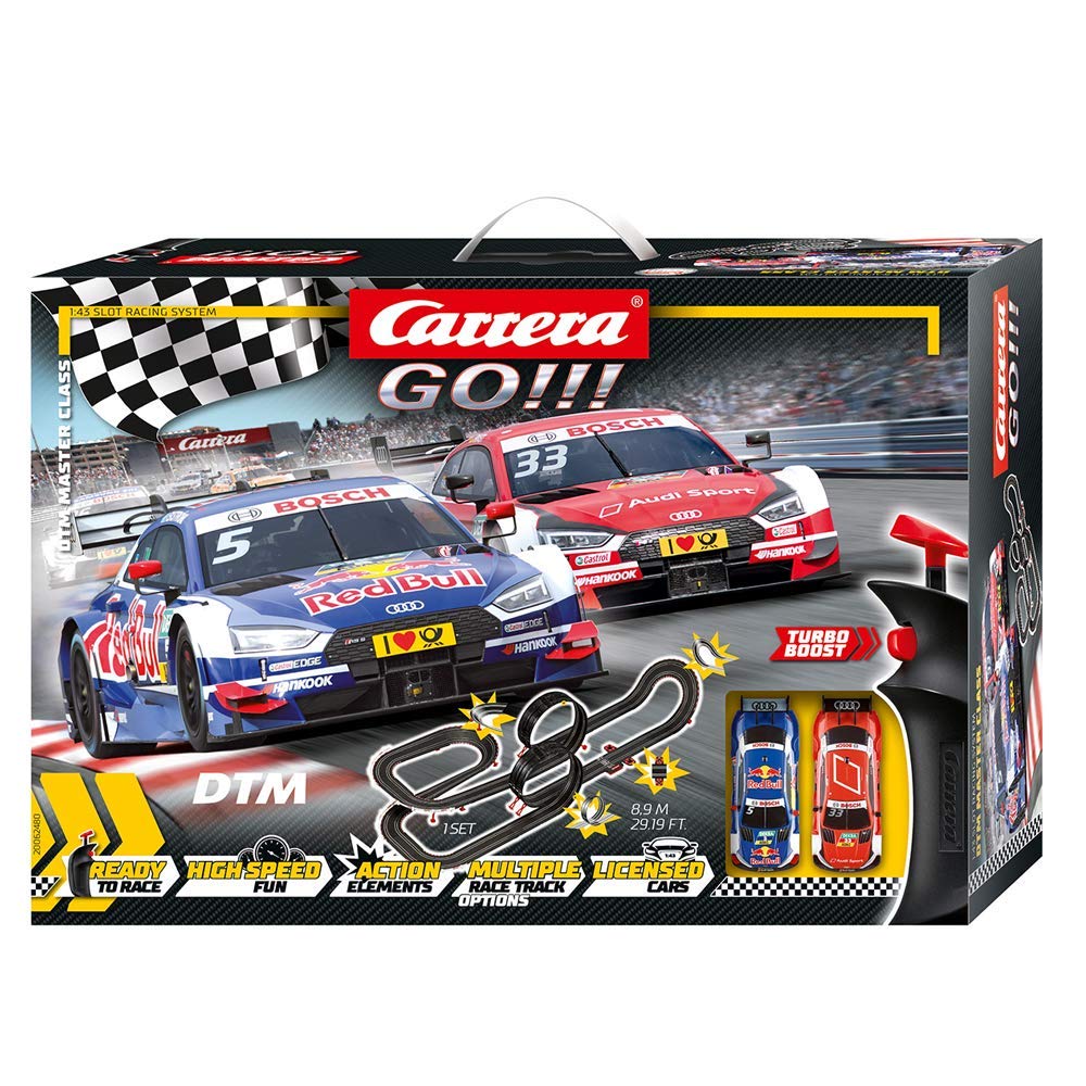 Трековый набор Carrera Go!!! DTM Master Class 8.9 м с электрической гоночной трассой Ekströms & Rasts Audi RS 5 с 2 ручными контроллерами и элементами трассы, фото №1