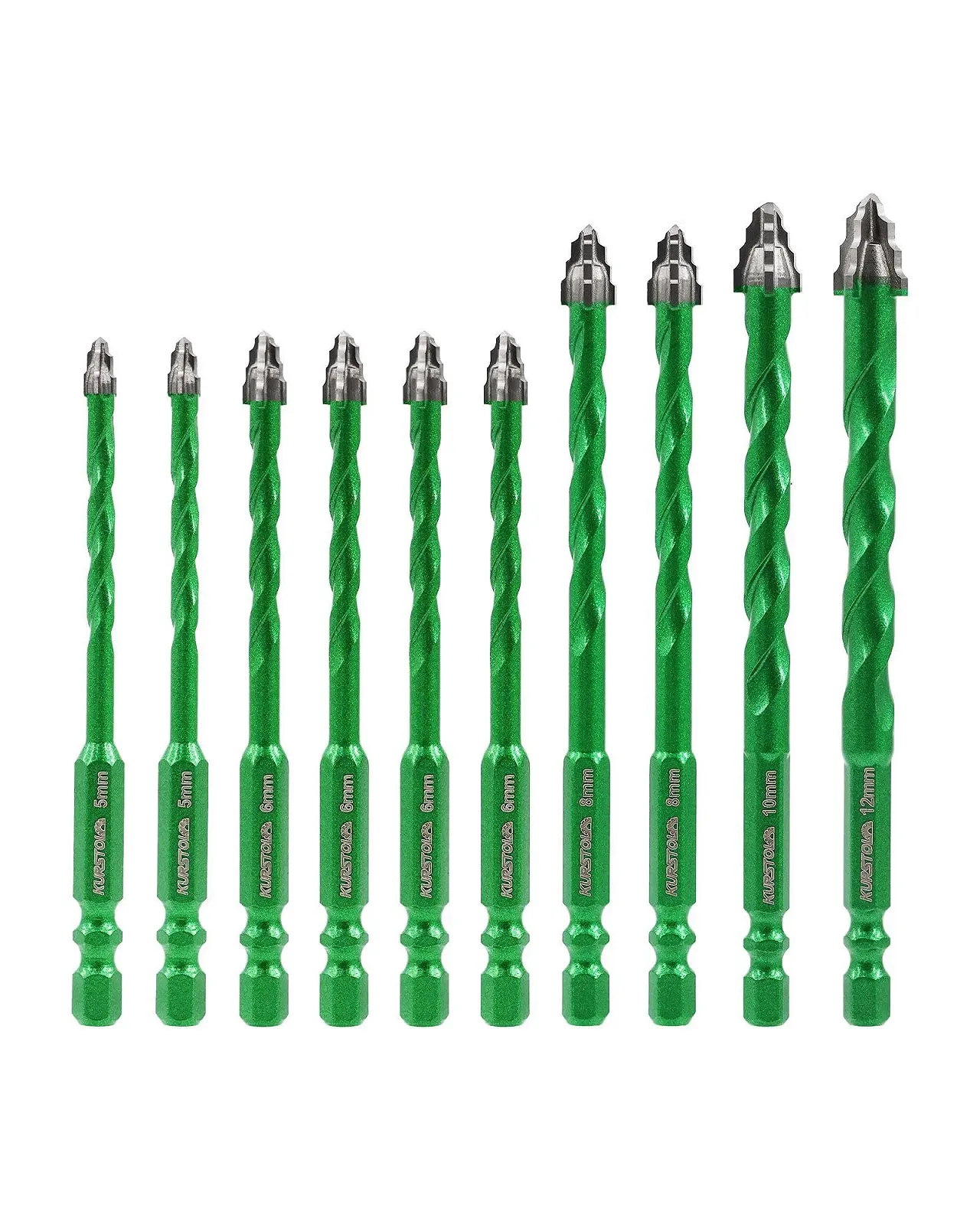 Набор сверл Toothed Carbide 10 шт. 5-12 мм для кирпичной кладки, дерева, пластика и плитки, фото №1 Набор сверл Toothed Carbide 10 шт. 5-12 мм для кирпичной кладки, дерева, пластика и плитки, фото №1