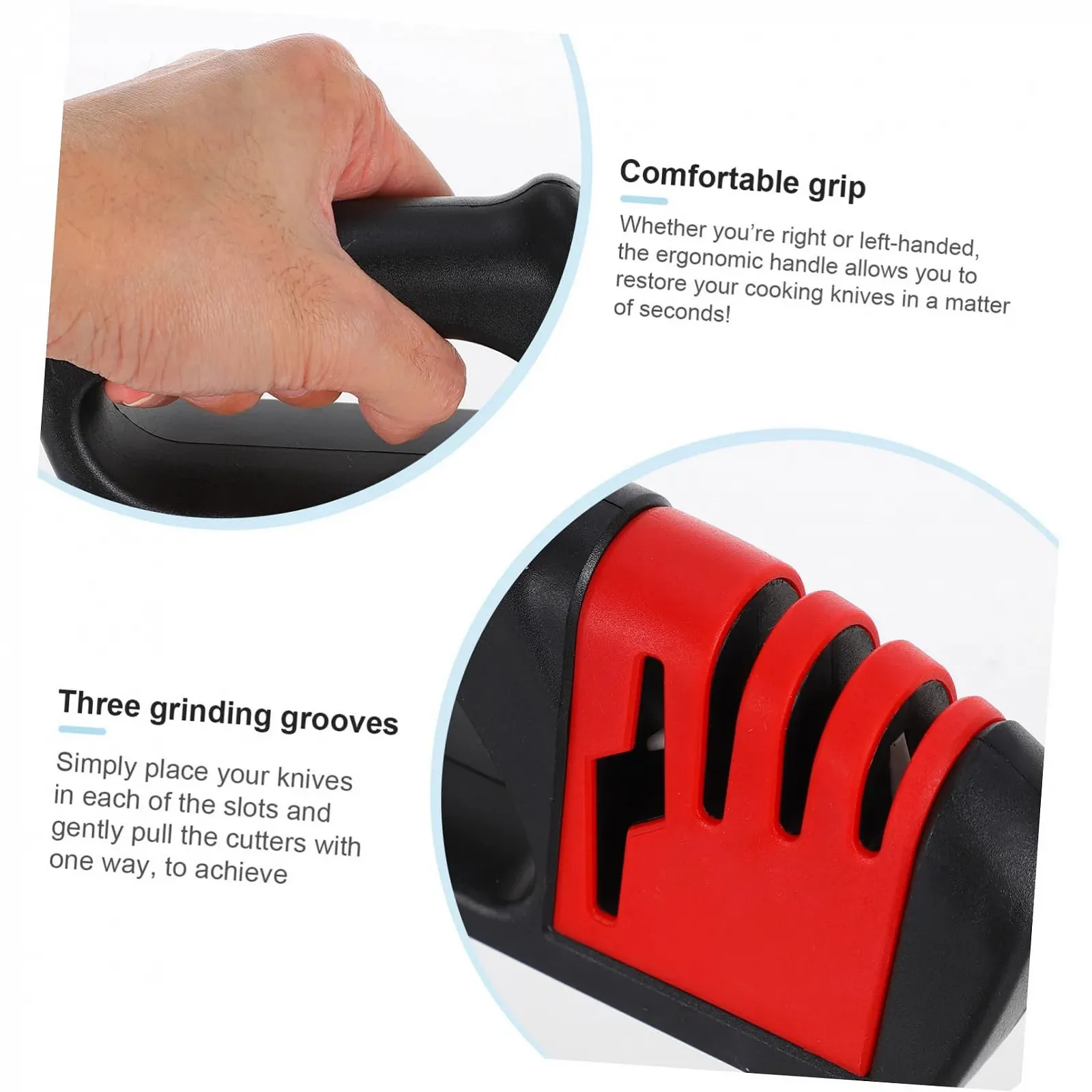 Точило для ножів PRETYZOOM 1 шт. регульована вольфрамова сталь ручна з протиковзкою накладкою та ергономічною ручкою, фото №4