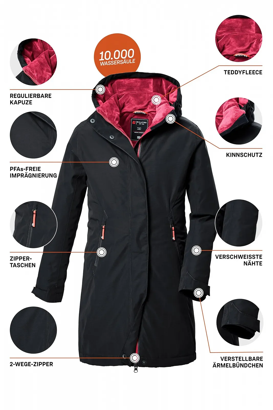 Функциональная куртка с капюшоном Killtec Kow 360 Grls Prk для девочки, фото №3