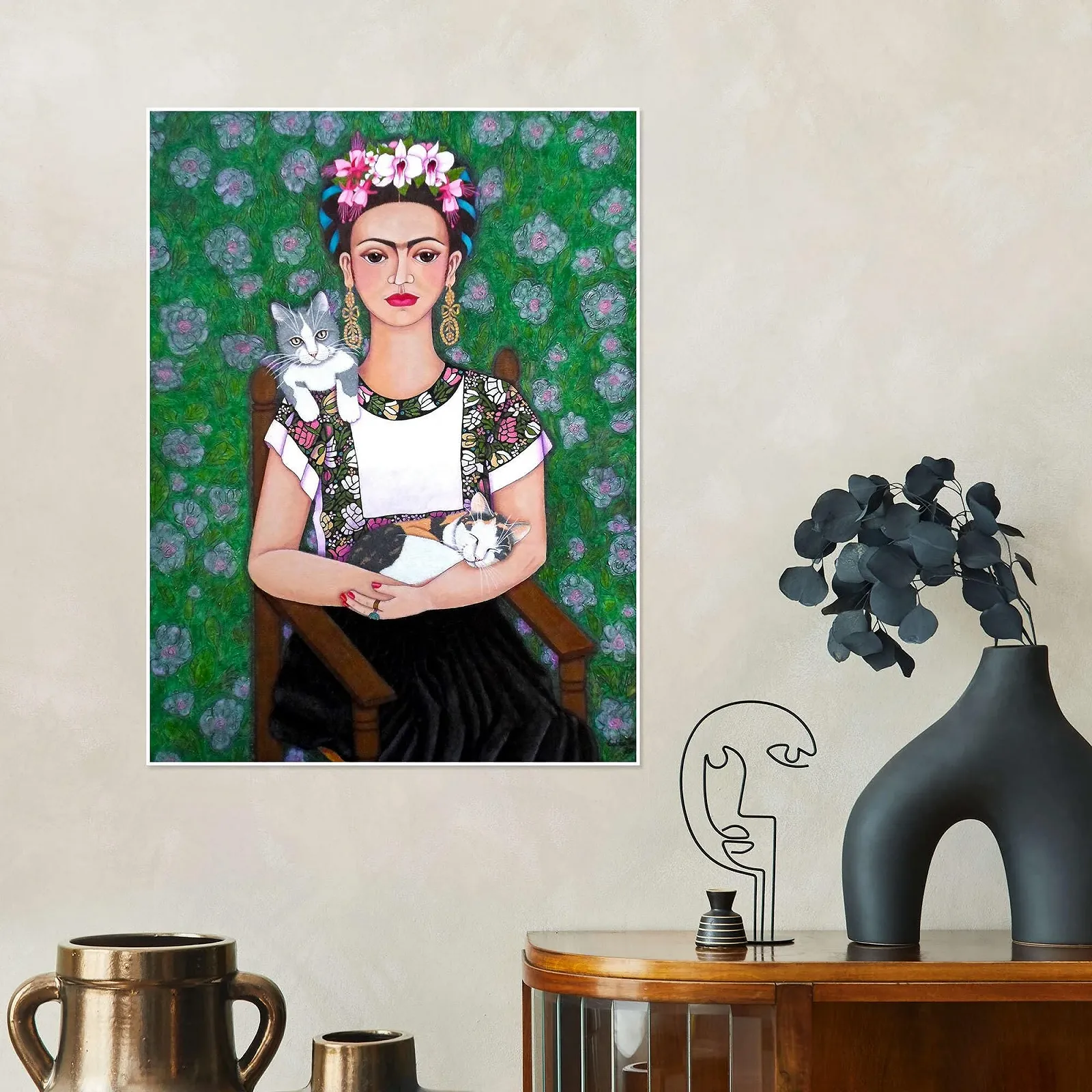 Постер Frida Kahlo Cat Lover Madalena Lobao-Tello 30 x 40 см, фото №4