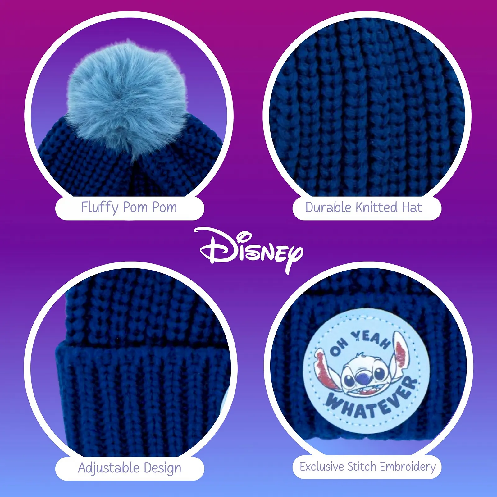Шапка Disney Стич, вязаная, фото №5