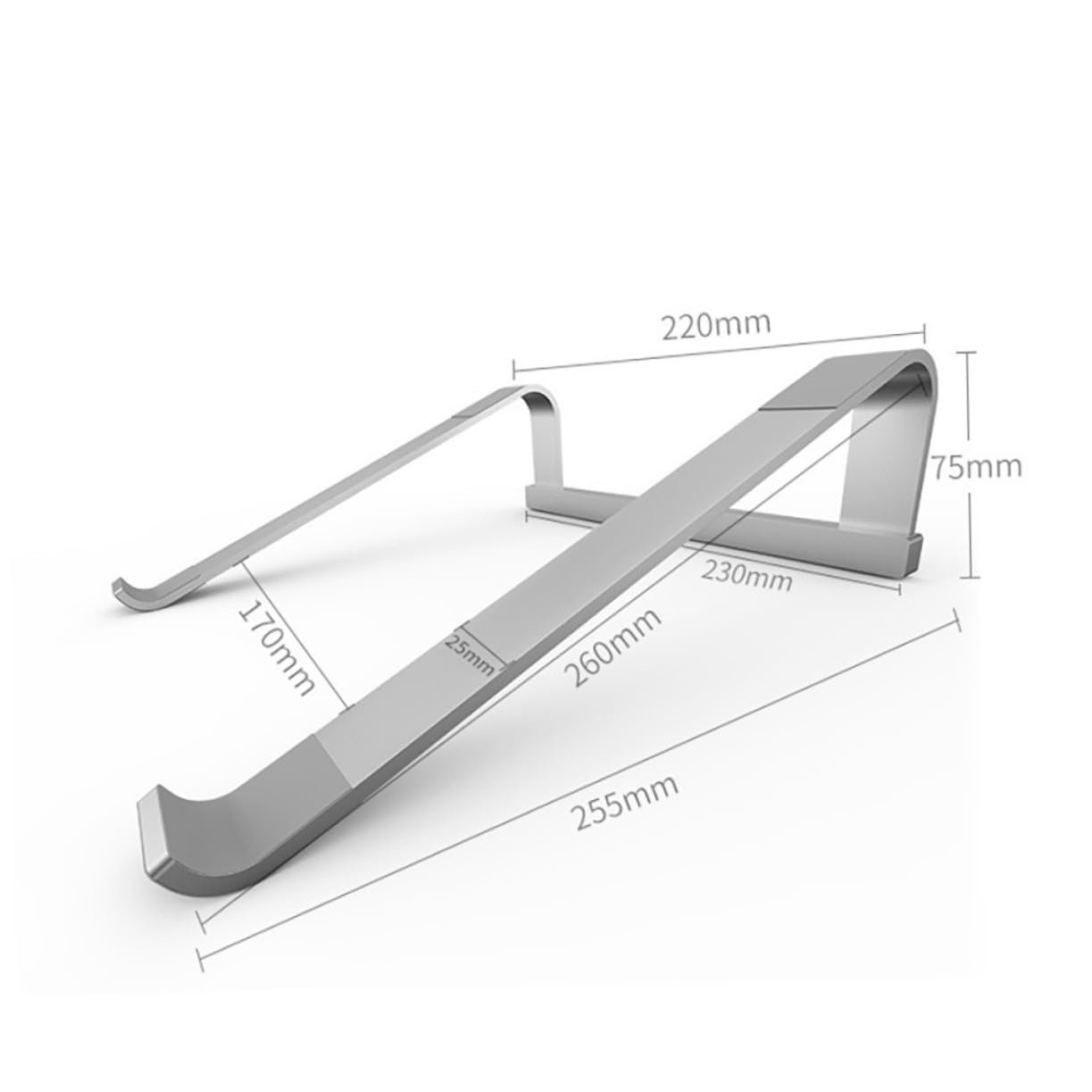 Подставка для ноутбука Praktischer из высококачественного алюминиевого сплава, приподнятая, стабильная и портативная подставка для ноутбука с эффективным отводом тепла для офиса и дома, фото №6