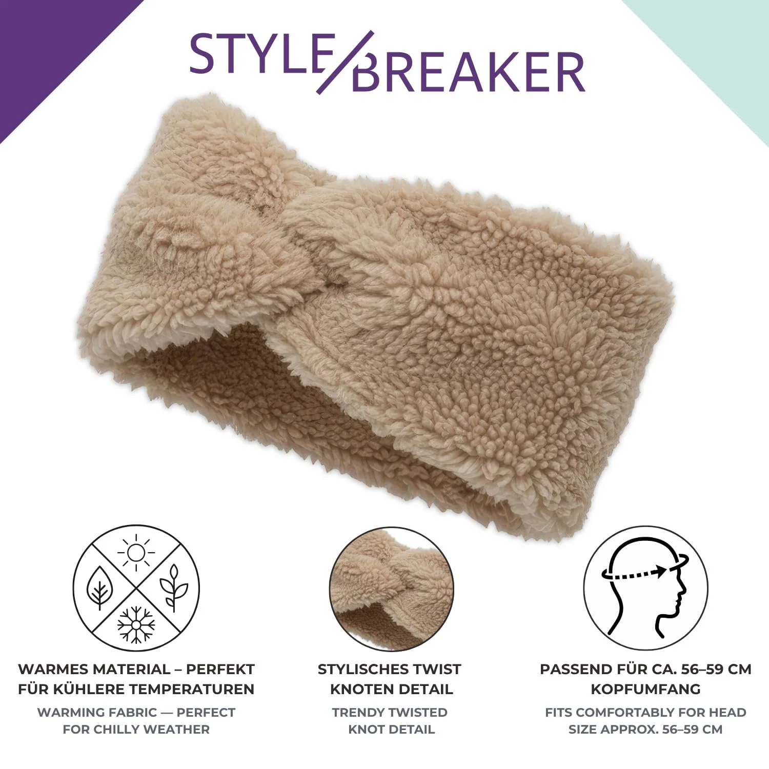 Пов'язка на голову Жіноча styleBREAKER М'яка зимова, фото №3