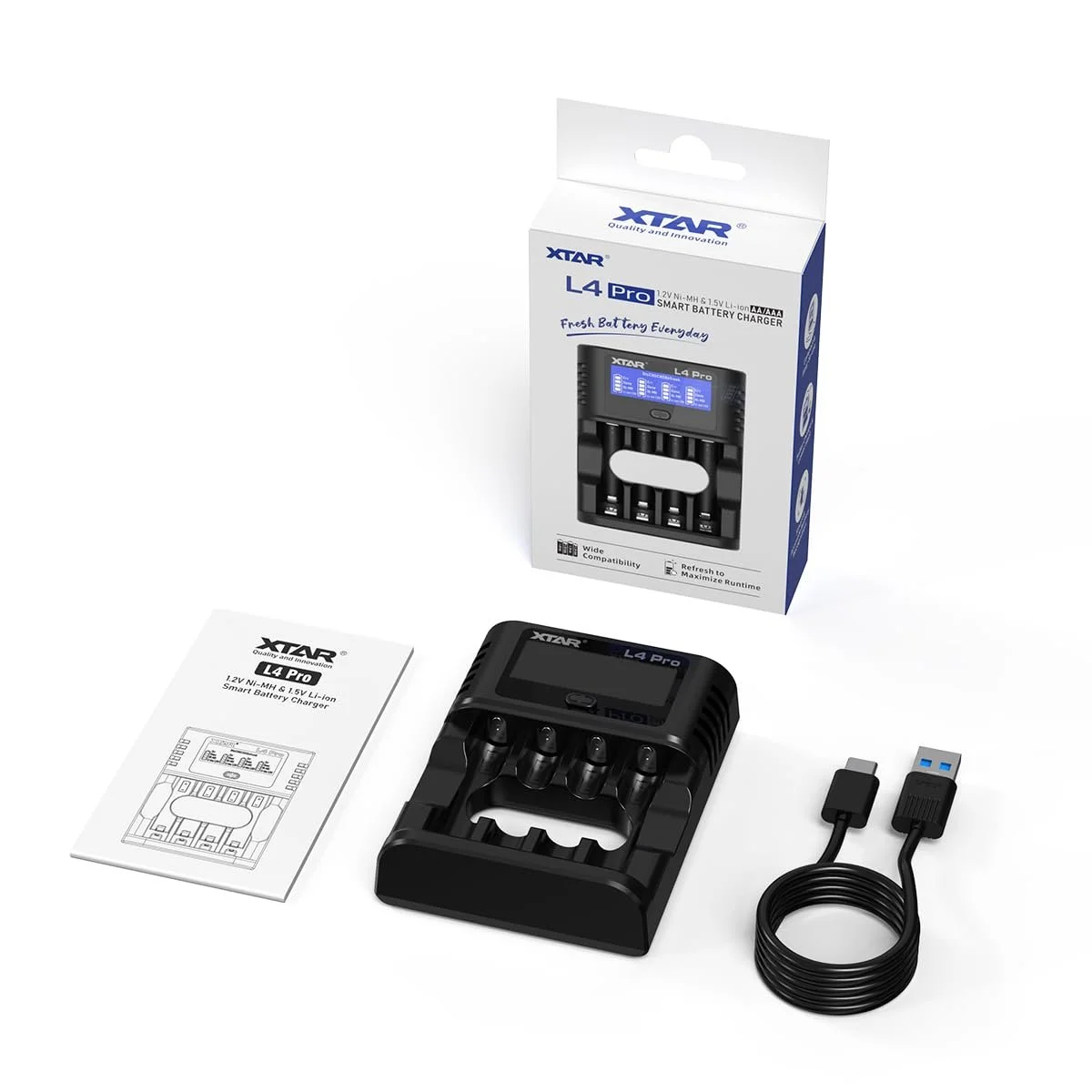 Зарядное устройство для аккумуляторов AA/AAA XTAR L4 Pro, фото №7 Зарядное устройство для аккумуляторов AA/AAA XTAR L4 Pro, фото №7