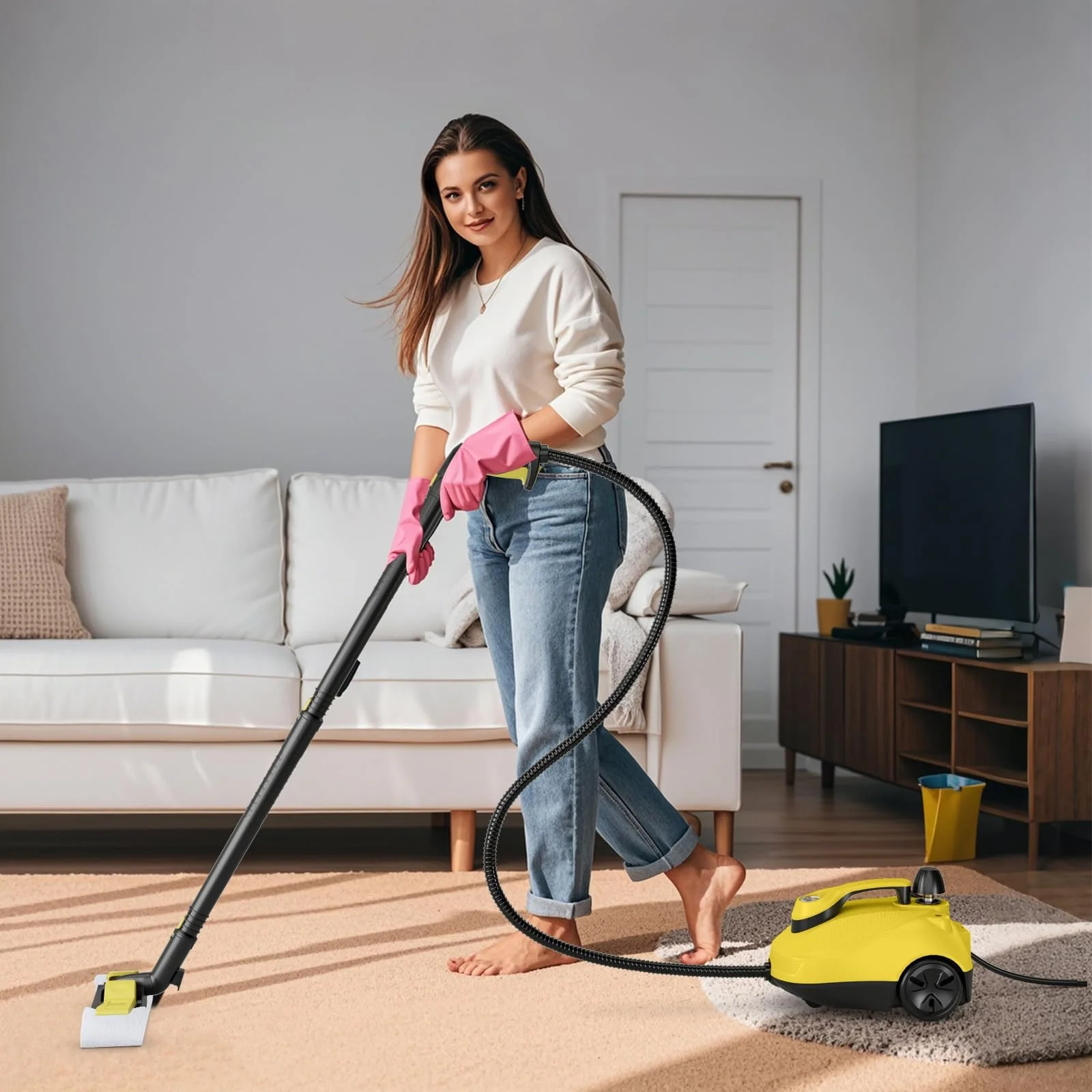 Пароочисник SOARS 2000 W 5 Bar 1.8 L 21 аксесуар Жовтий, фото №9