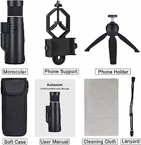 Монокуляр QHYTL Zoom Kalawen 1-20x50 Высокопроизводительный Bak4 Prism Водонепроницаемый с адаптером для смартфона и штативом synthetic.ua - Фото 1