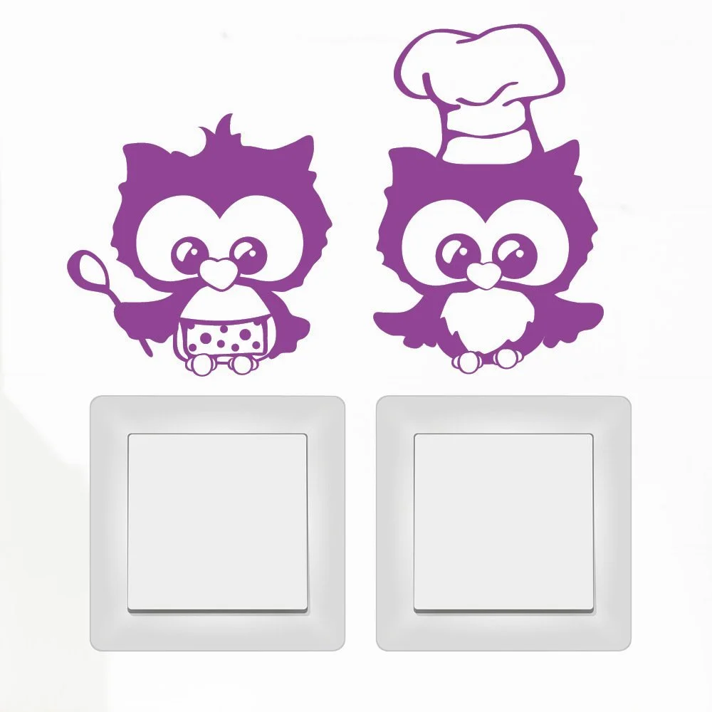 Наклейка на стену Wall Tattoo Loft Owls Chefs для выключателя или розетки, фото №4