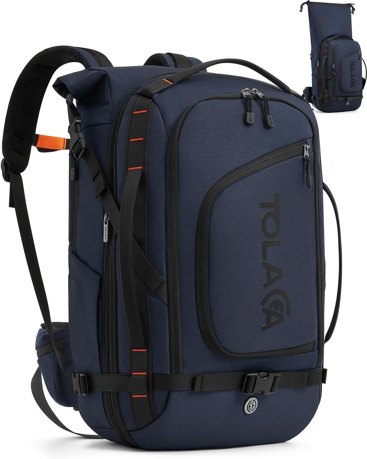 Рюкзак для ноутбука Tolaccea Rolltop 17.3 Inch 40-55L темно-синій, фото №1