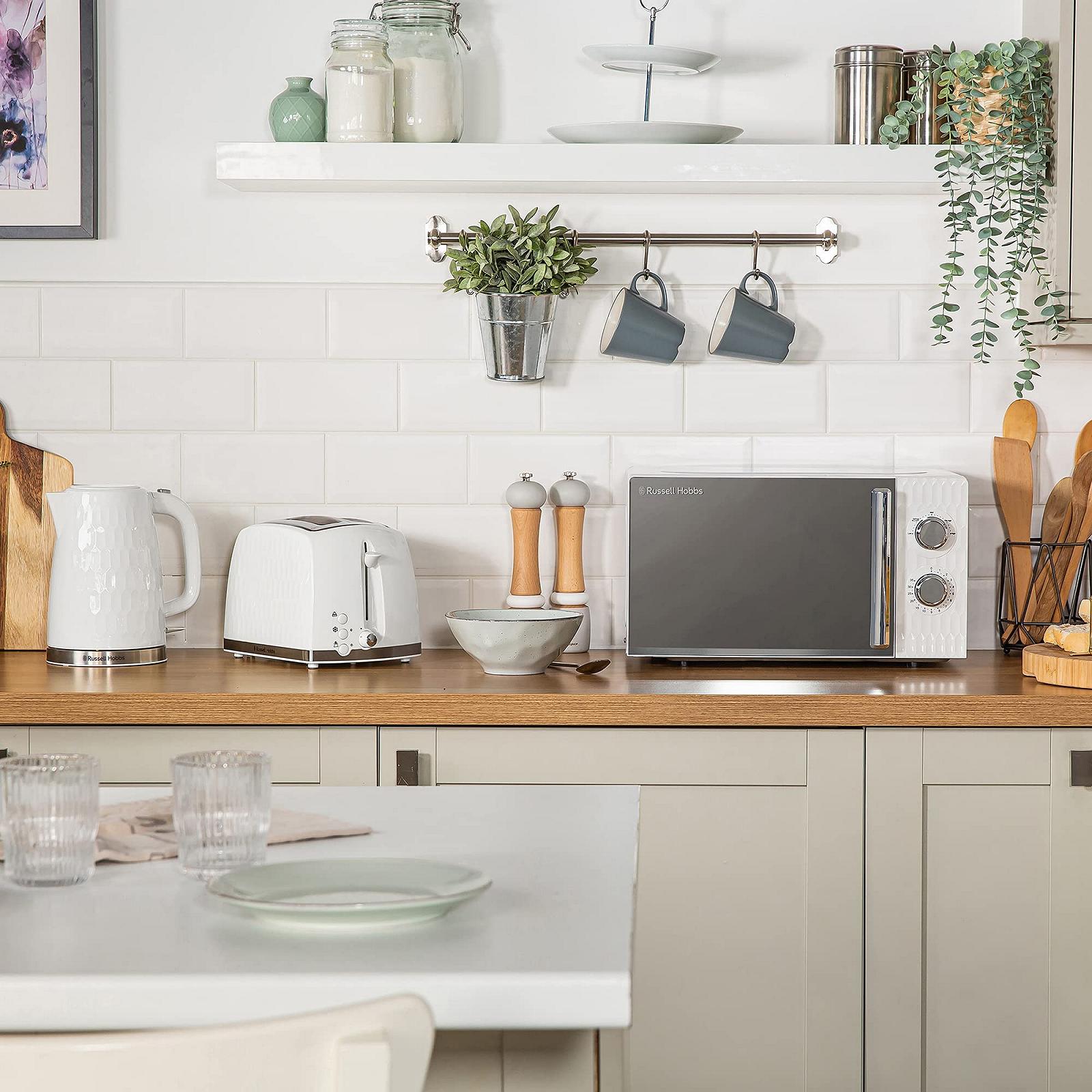 Микроволновая печь Russell Hobbs Honeycomb Solo RHMM715 17L 700W White, фото №4 Микроволновая печь Russell Hobbs Honeycomb Solo RHMM715 17L 700W White, фото №4