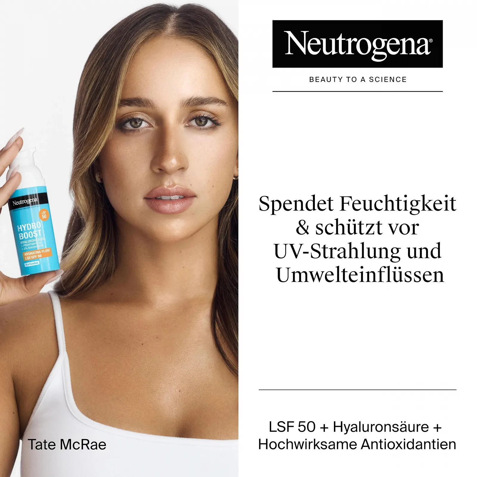 Денний крем Neutrogena Hydro Boost Aqua Fluid SPF 50 з гіалуроновою кислотою та ніацинамідом, 50 мл, фото №2