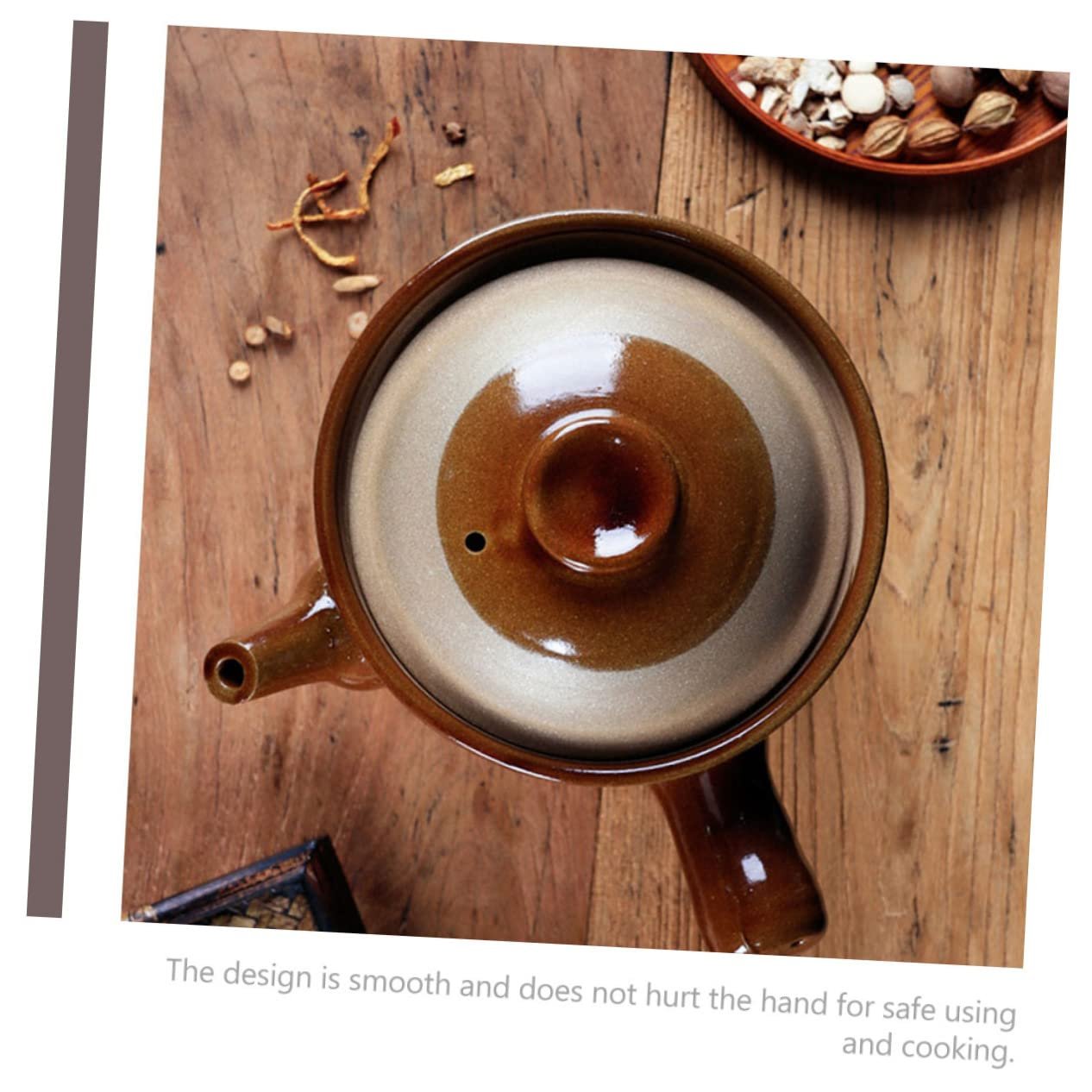 Кастрюля для приготовления китайских лекарств глиняная 1.5 L с эргономичной ручкой, фото №9