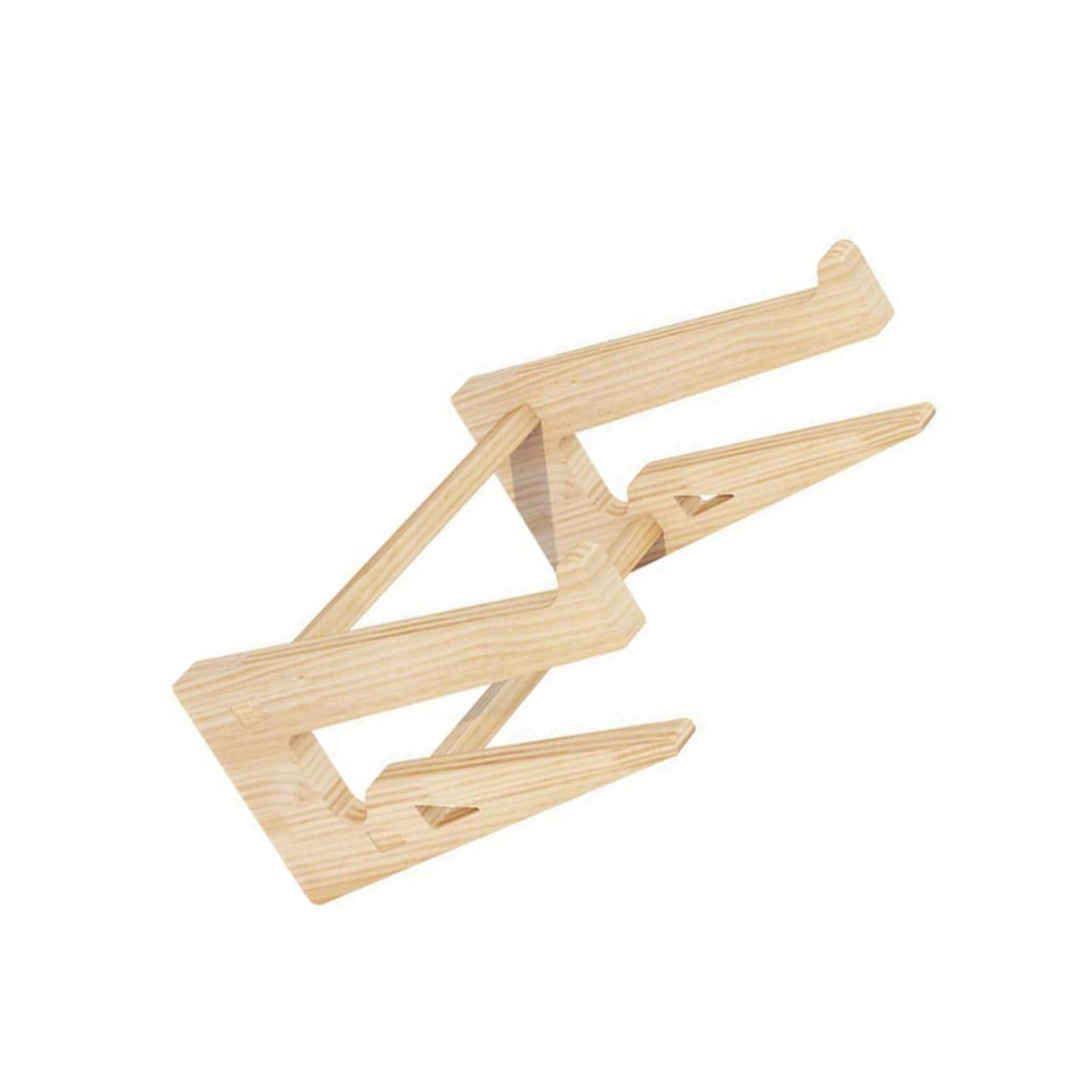 Підставка для ноутбука Регульована по висоті Дерев'яна Ергономічна Багатофункціональна Khaki, фото №1