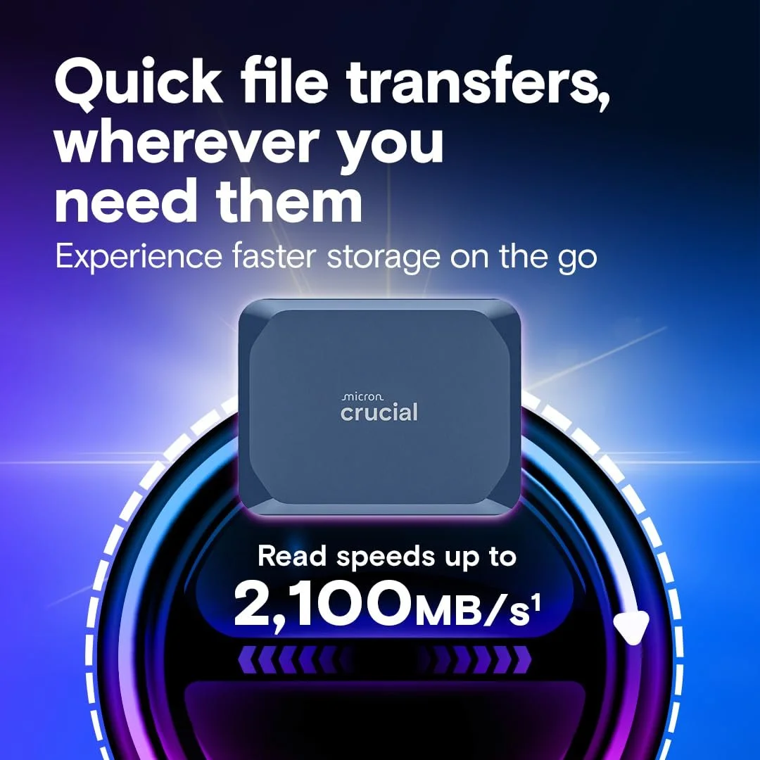 Внешний SSD-накопитель Crucial X10 CT1000X10SSD9-02 1 ТБ Matte Blue, фото №3