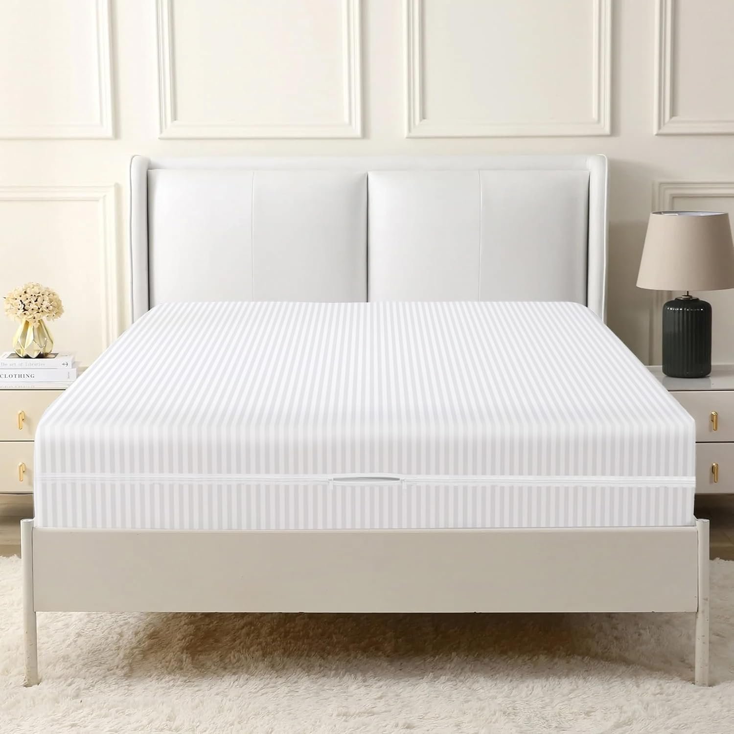 Наматрасник Satin Stripe против клопов на молнии, глубина 30 см, противопылевой, дышащий, фото №4 Наматрасник Satin Stripe против клопов на молнии, глубина 30 см, противопылевой, дышащий, фото №4