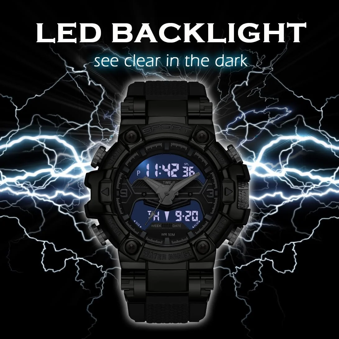 Спортивные Часы Findtime Мужские Военные Цифровые Водонепроницаемые Прочные с LED Подсветкой, Будильником, Секундомером, фото №3