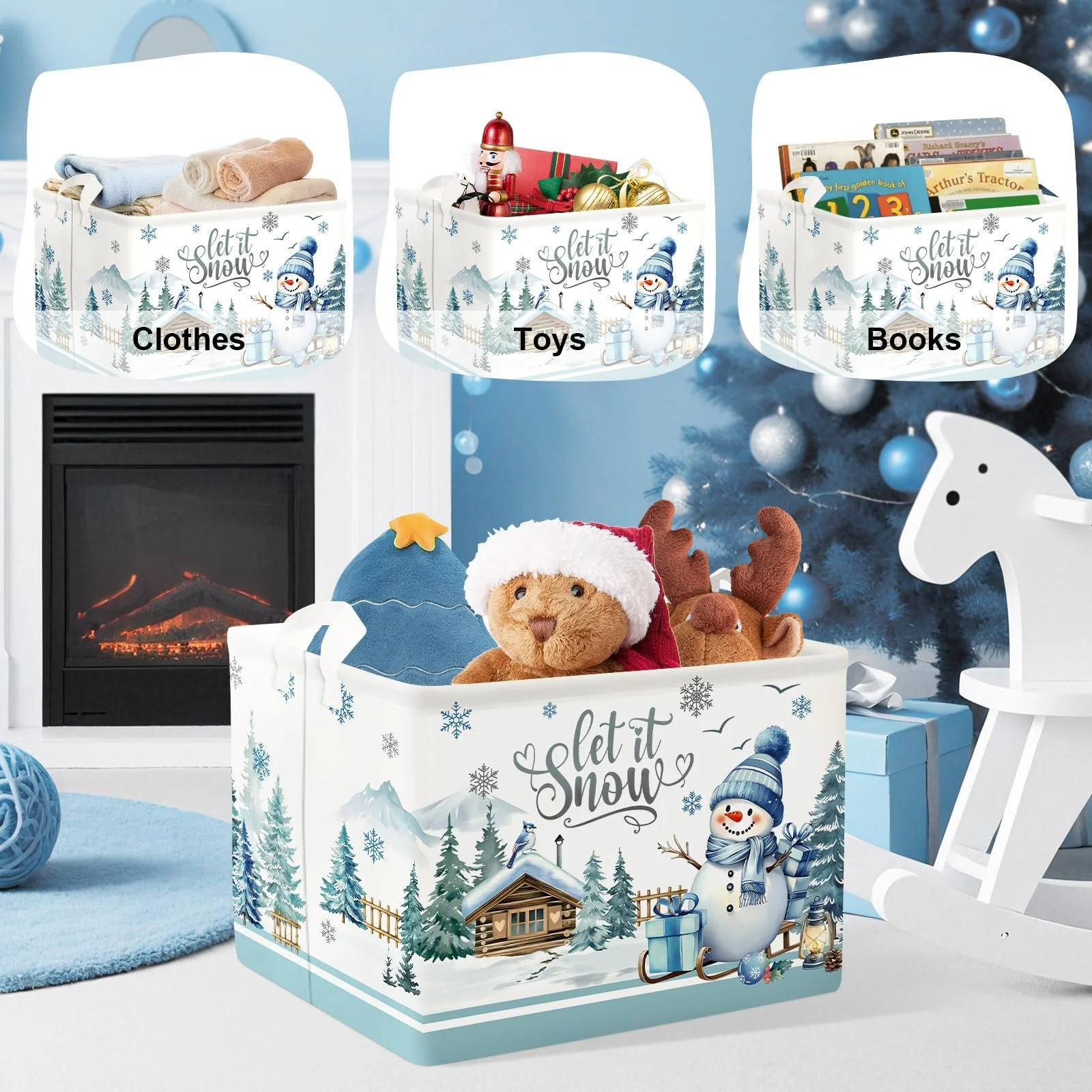 Корзина для игрушек Снеговик HUUMONSS для мальчиков и девочек Водонепроницаемая, 36 л, фото №5 Корзина для игрушек Снеговик HUUMONSS для мальчиков и девочек Водонепроницаемая, 36 л, фото №5