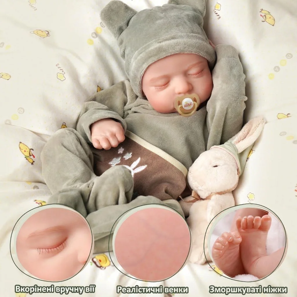 Лялька-хлопчик Reborn JIZHI / Ручна робота / 43 см (17 дюймів), фото №3