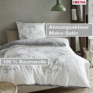Комплект постільної білизни Ibena Zeitgeist, мако-сатин, бавовна, білий, 135 cm x 200 cm synthetic.ua - Фото 1