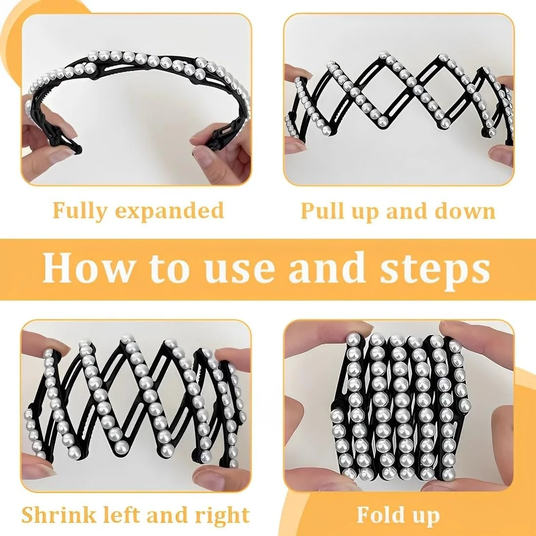 Набір з 2 дитячих обручів для волосся з пластиковими намистинами, фото №4