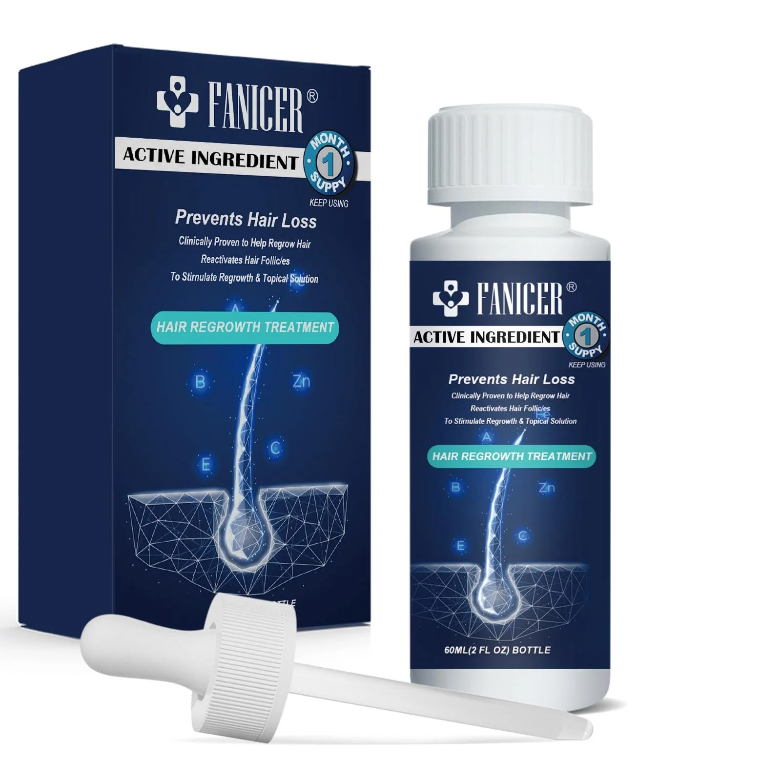 Сироватка для росту волосся 60 мл, Засіб для росту волосся для жінок та чоловіків, фото №1