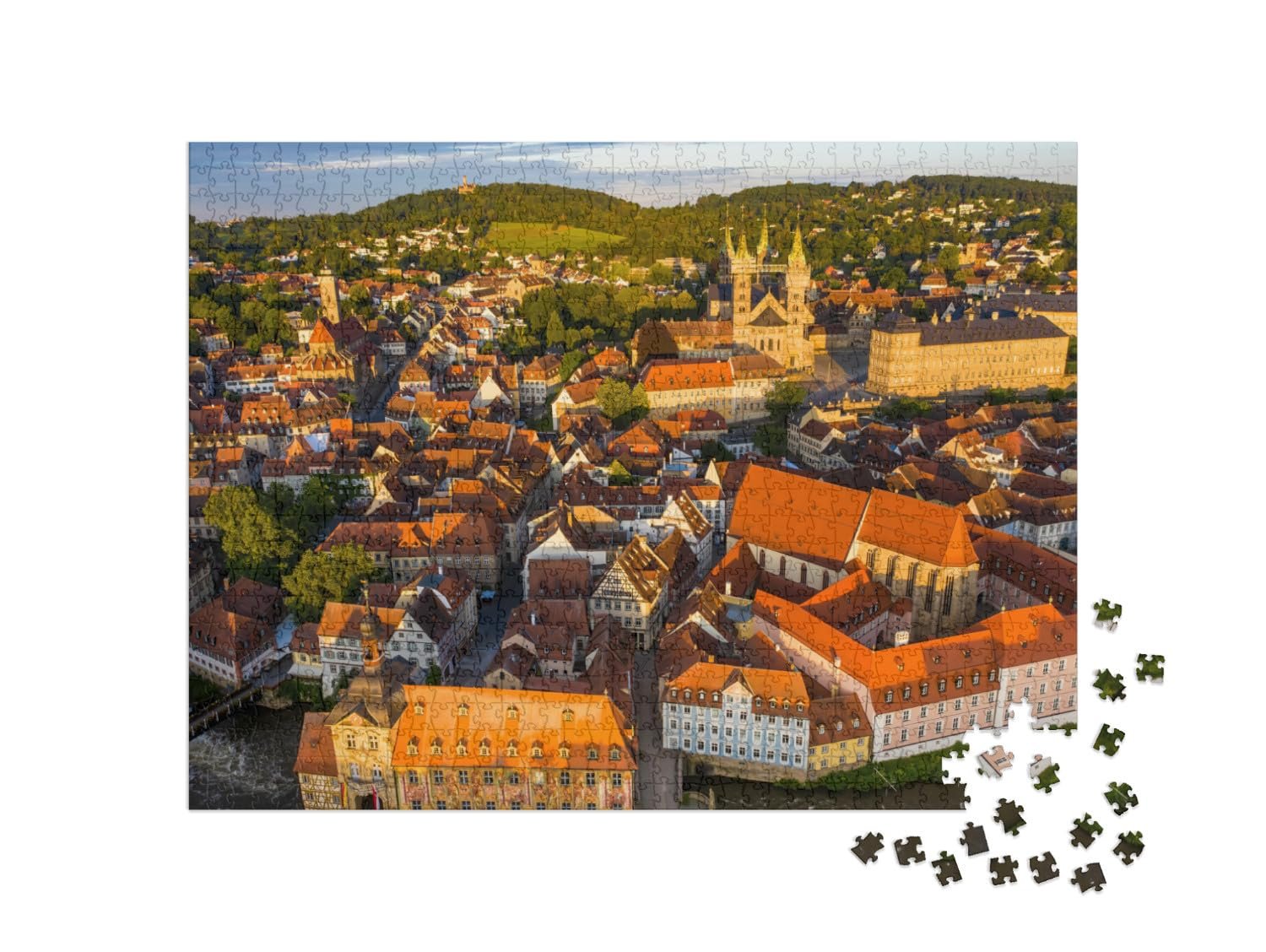 Пазл puzzleYOU Региональные пазлы Германии "Старый город Бамберг с высоты птичьего полета" 1000 элементов, фото №2