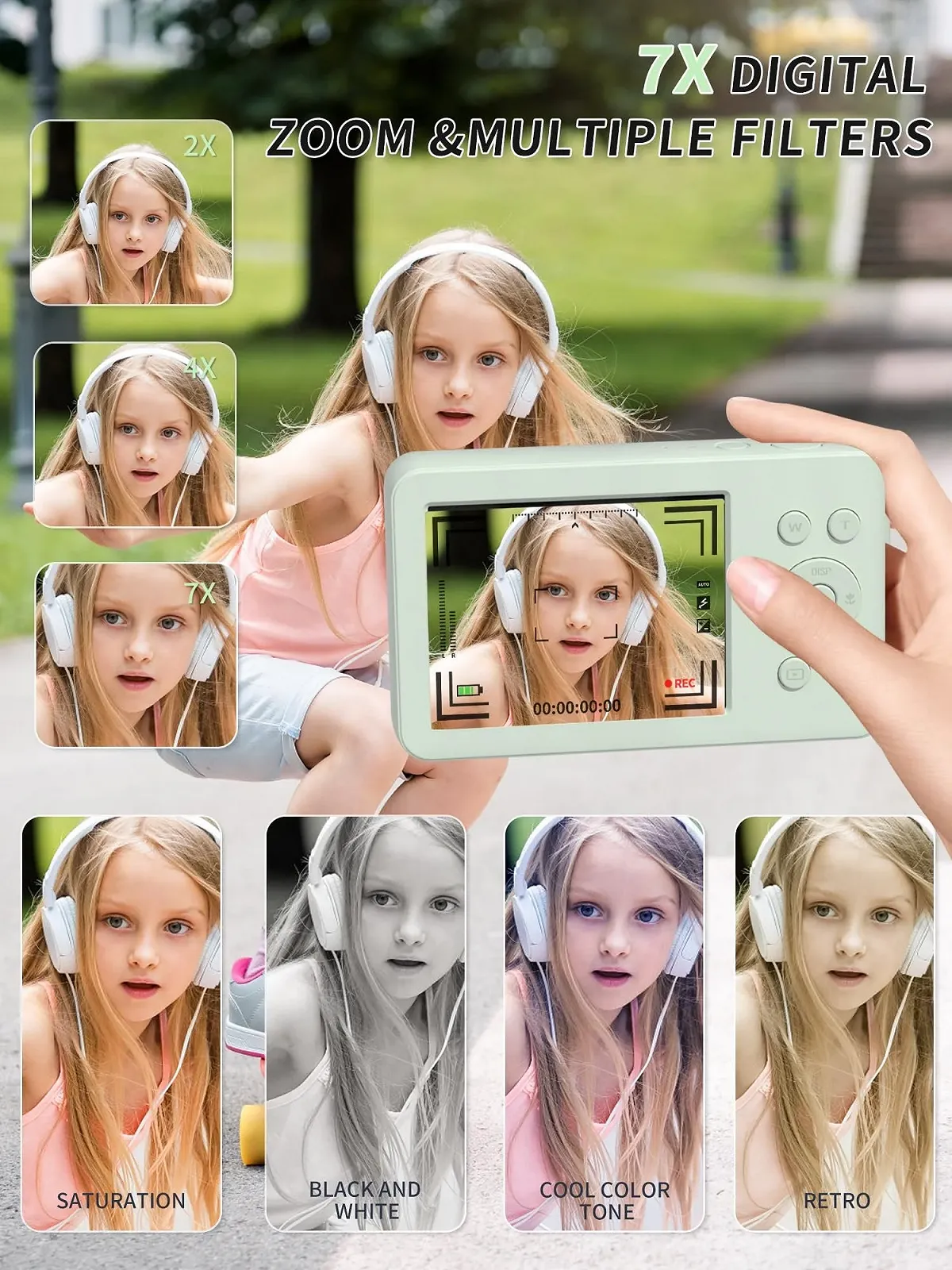 Цифрова фотокамера MUTRAIN X10 1080P 32G Green, фото №2