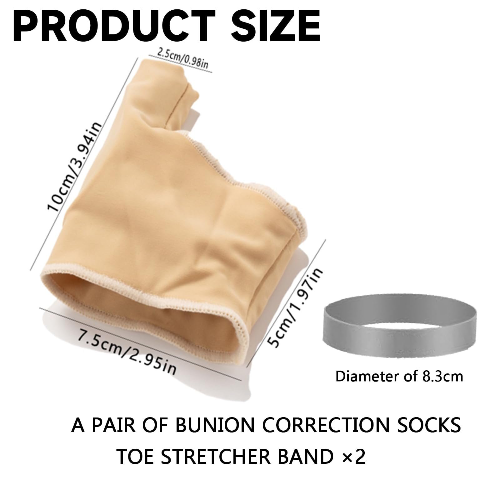 Носки для Hallux Valgus с лентой для пальцев, 2 шт., фото №2