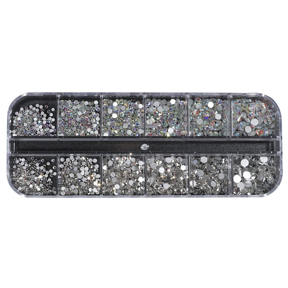 Стразы для ногтей круглые плоские AB смешанные кристаллы для ногтей для DIY рукоделия, фото №1