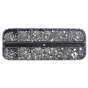 Стразы для ногтей круглые плоские AB смешанные кристаллы для ногтей для DIY рукоделия - Фото 1